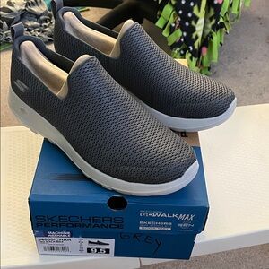 Skechers Charcoal Slip-On Loafers